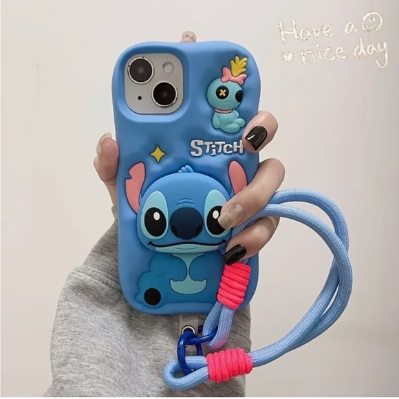 Stitch IPhone 12 pro phone case with pop grip and rope handle - Picture 1 of 4